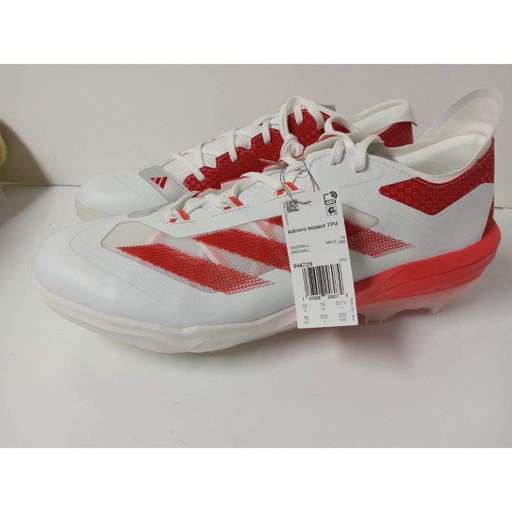 Adidas Adizero Impact TPU Baseball Cleats Men 15 WP SP IH4729 Red White
